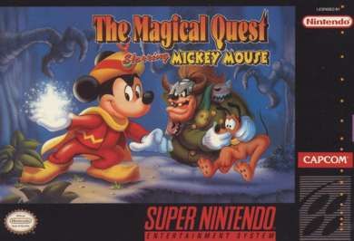 Magical Quest starring Mickey Mouse box art for Super Nintendo